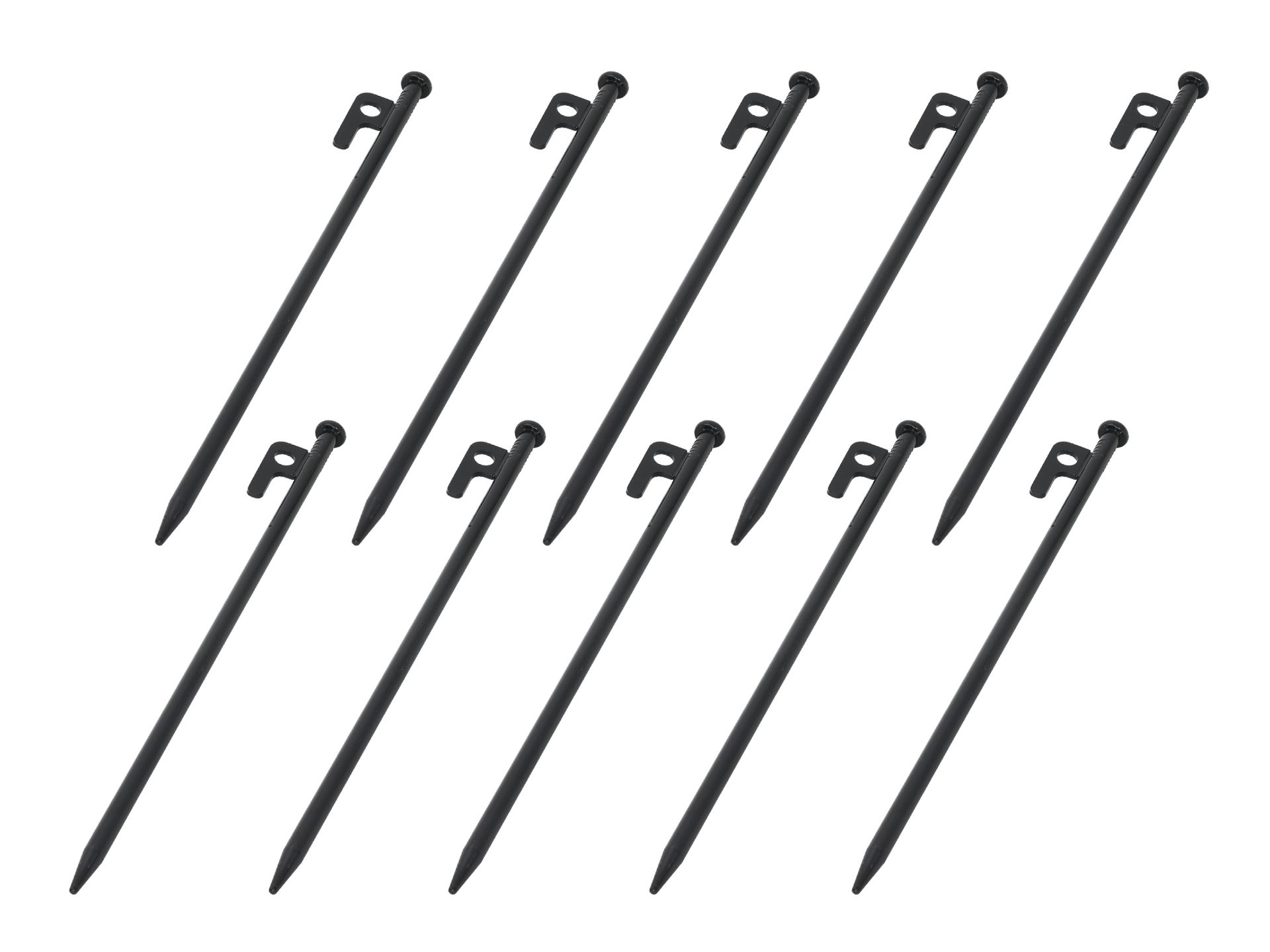 Heavy Duty Tent Stakes with Tent Ropes 30cm - Set of 10