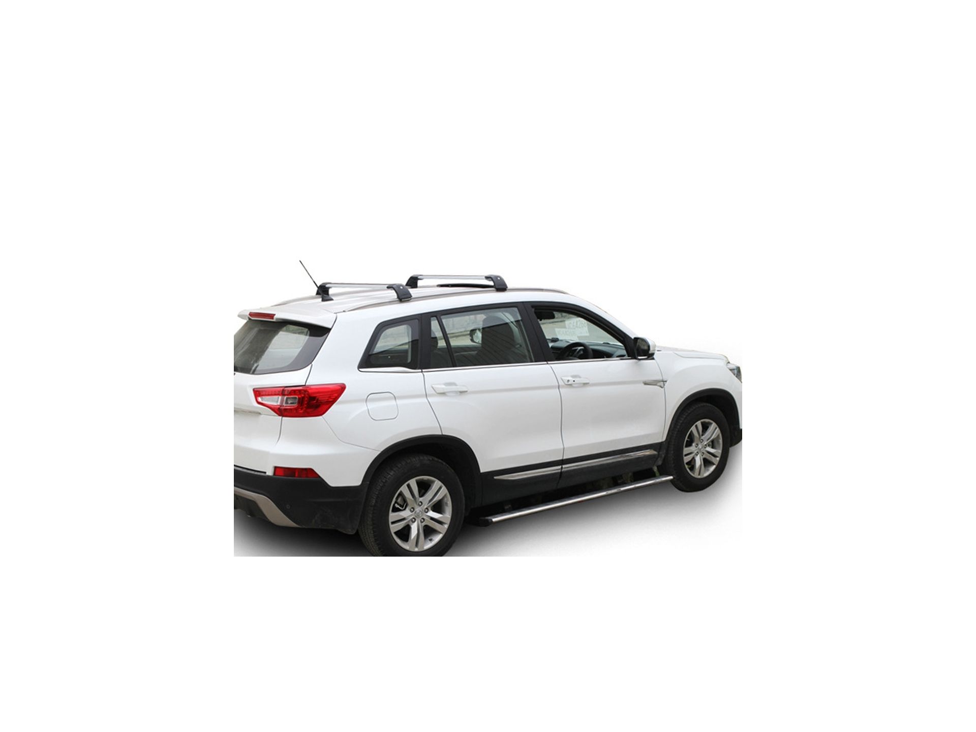 110-114cm Universal Car SUV Flush Rail Roof Rack 2PCS - SILVER