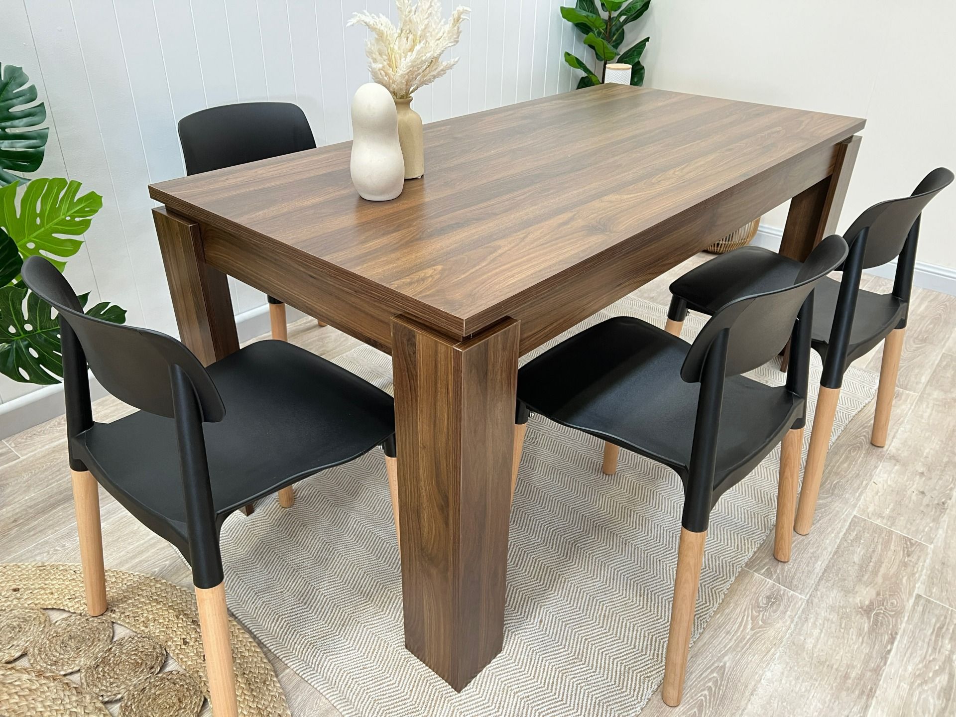 Azar Dining Table Rectangle 160 x 80cm - Walnut