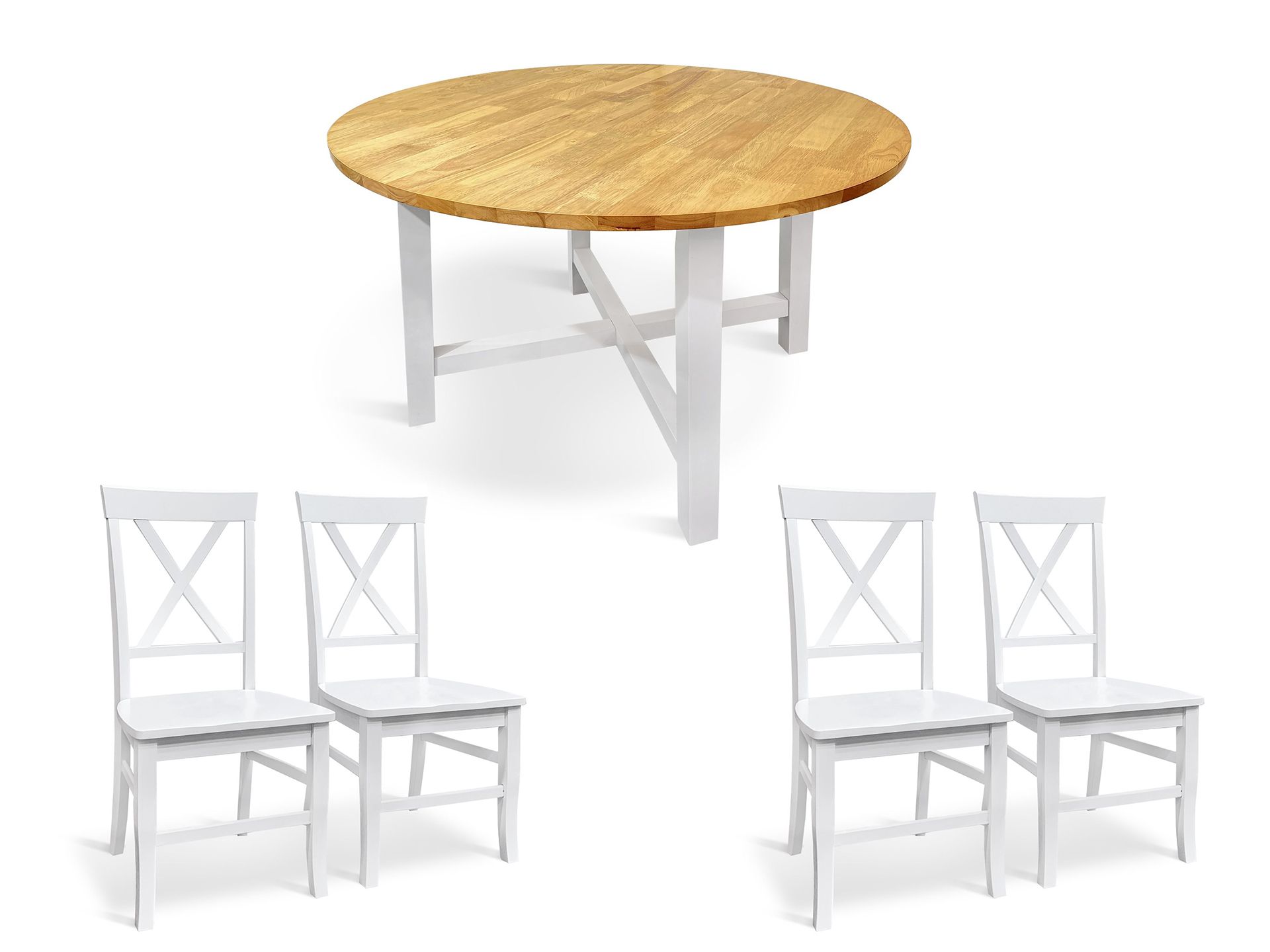 Bali 5 Piece Dining Room Furniture Package - White