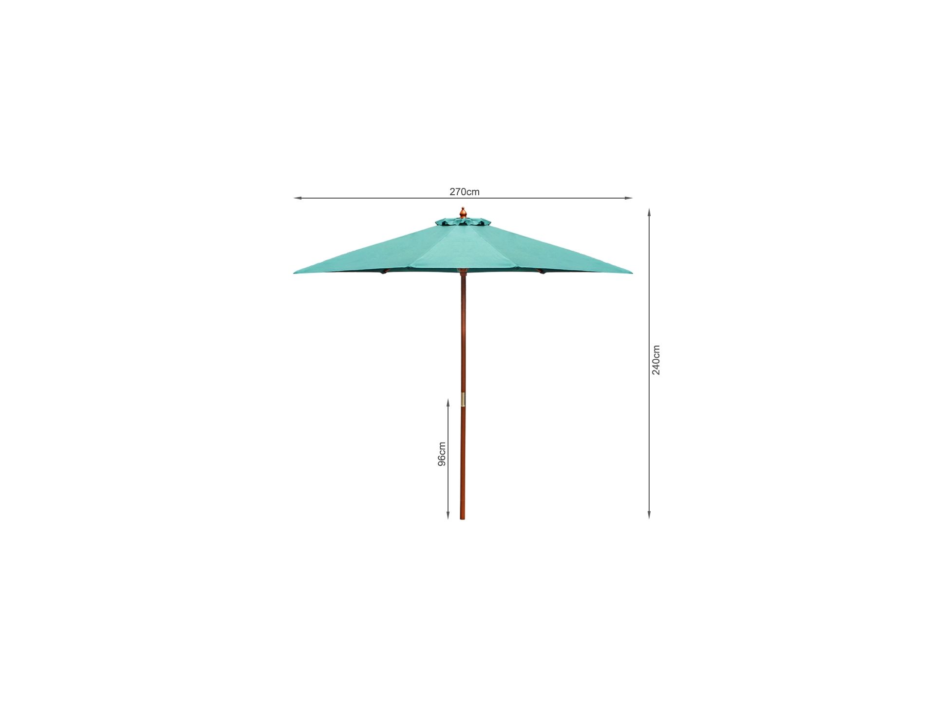 Outdoor Garden Patio Market Sun Umbrella - GREEN
