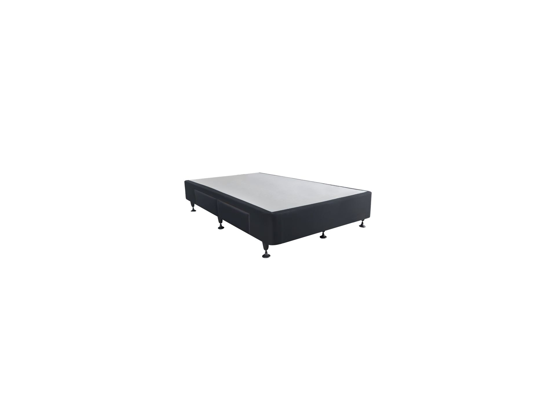 Charles Fabric Double Bed Base 4 Drawers - Black