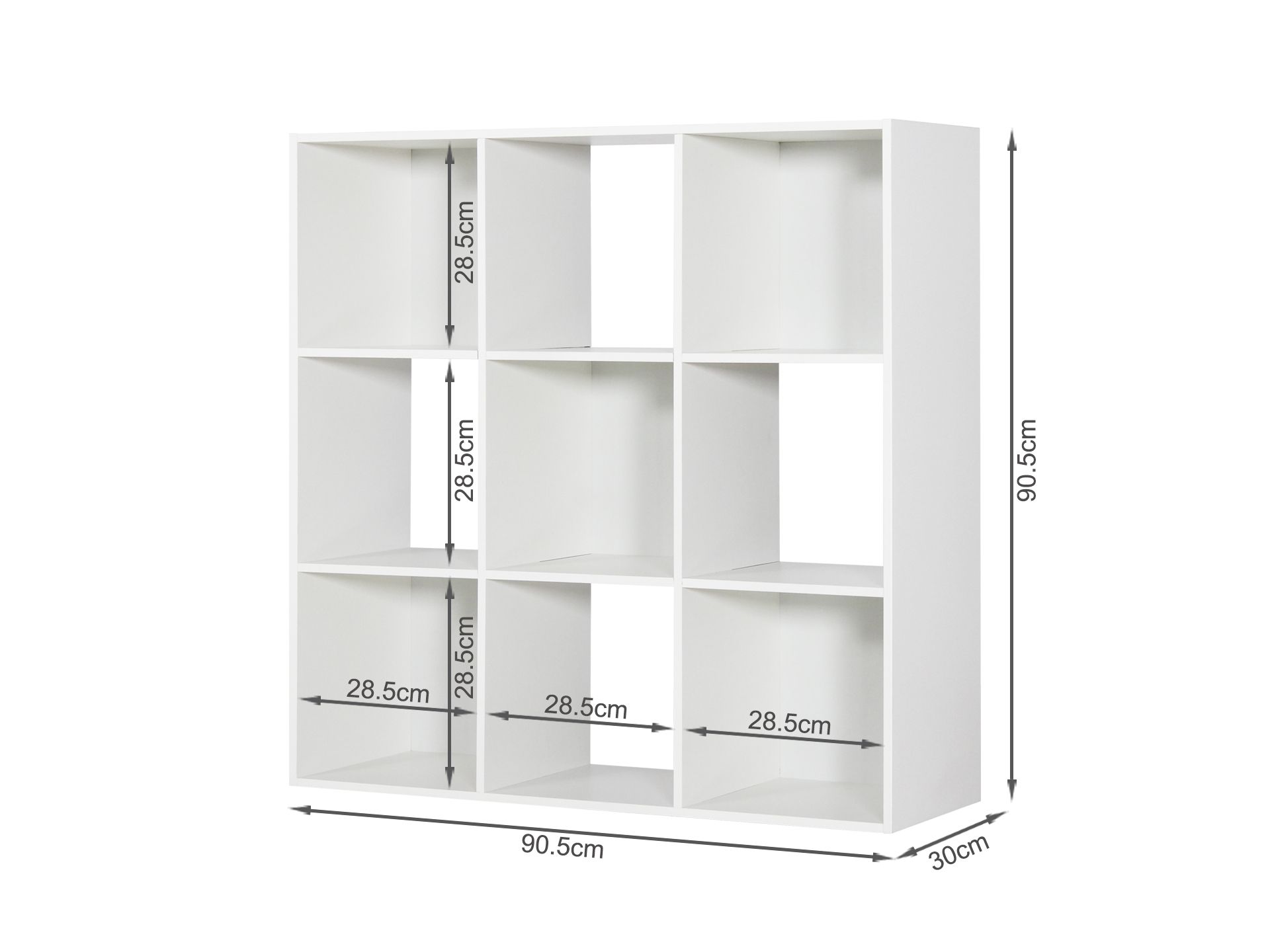 Kivu Bookshelf 9 Cube Bookcase Stand Rack - White