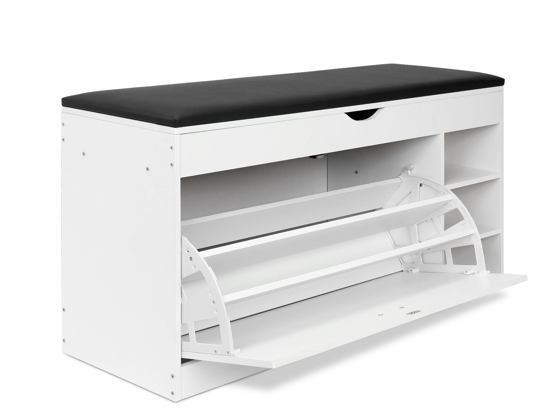 Gannet Shoe Rack Storage Cabinet 3 Layer - White + Black