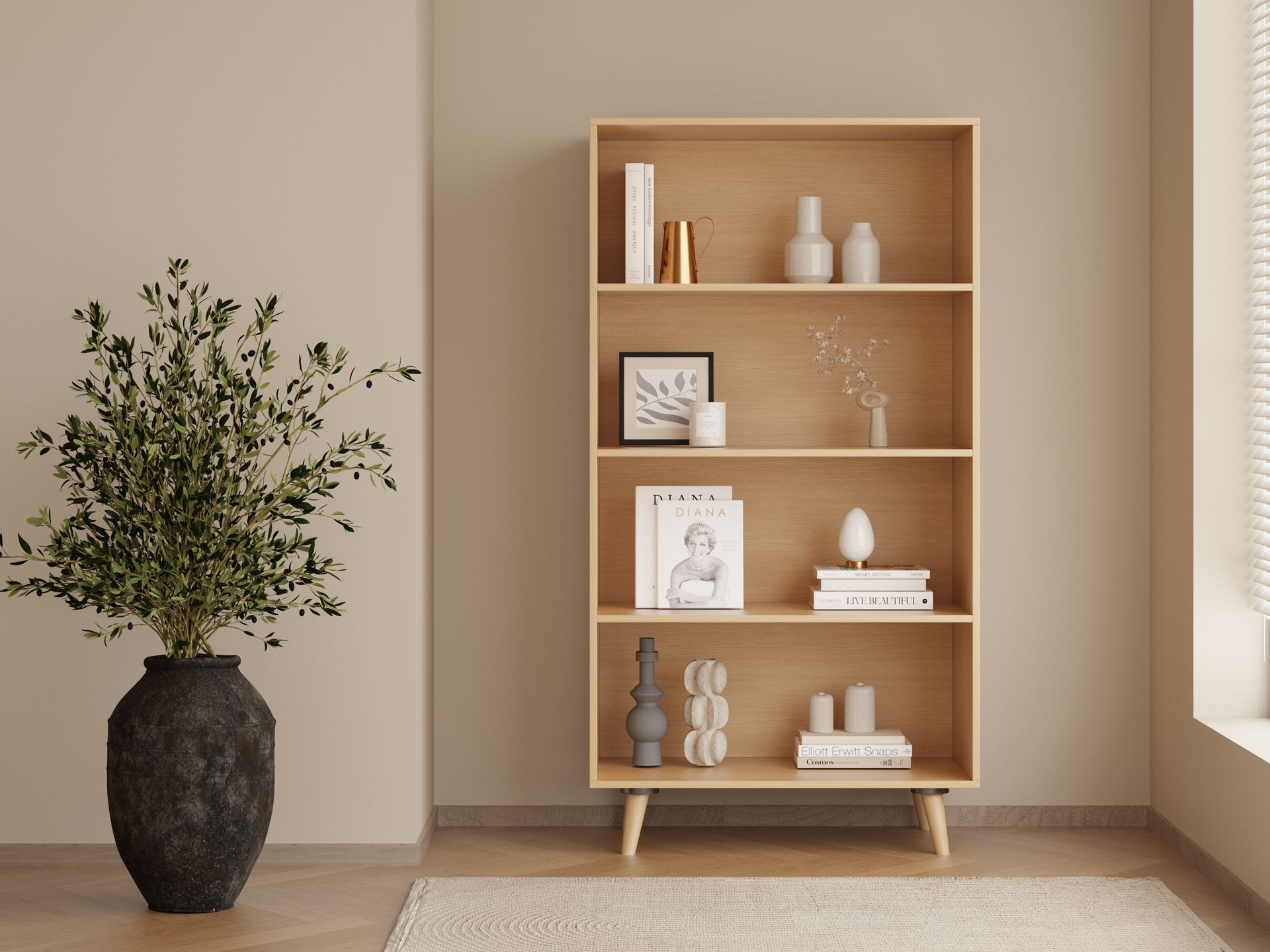 Napier Bookshelf Storage Shelf - Oak