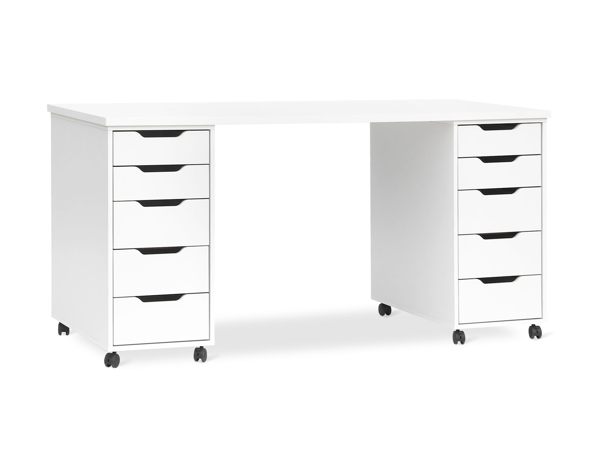 Miles 160cm Computer Desk With Drawers - White