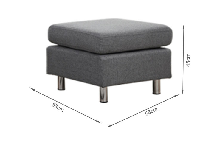 SEATTLE 3-Seater Fabric Sofa Couch with Chaise - DARK GREY SEATTLE 3-Seater Fabric Sofa Couch with Chaise - DARK GREY
