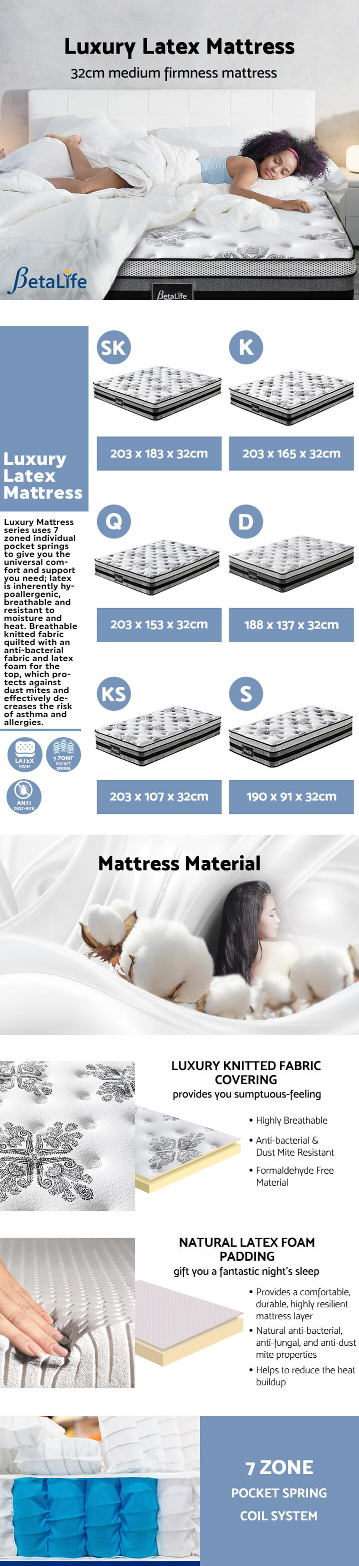 Betalife Luxury Latex Mattress