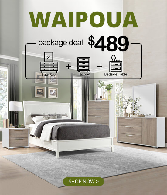 Shop WAIPOUA Bedroom Furniture Package Online at TreasureBox NZ